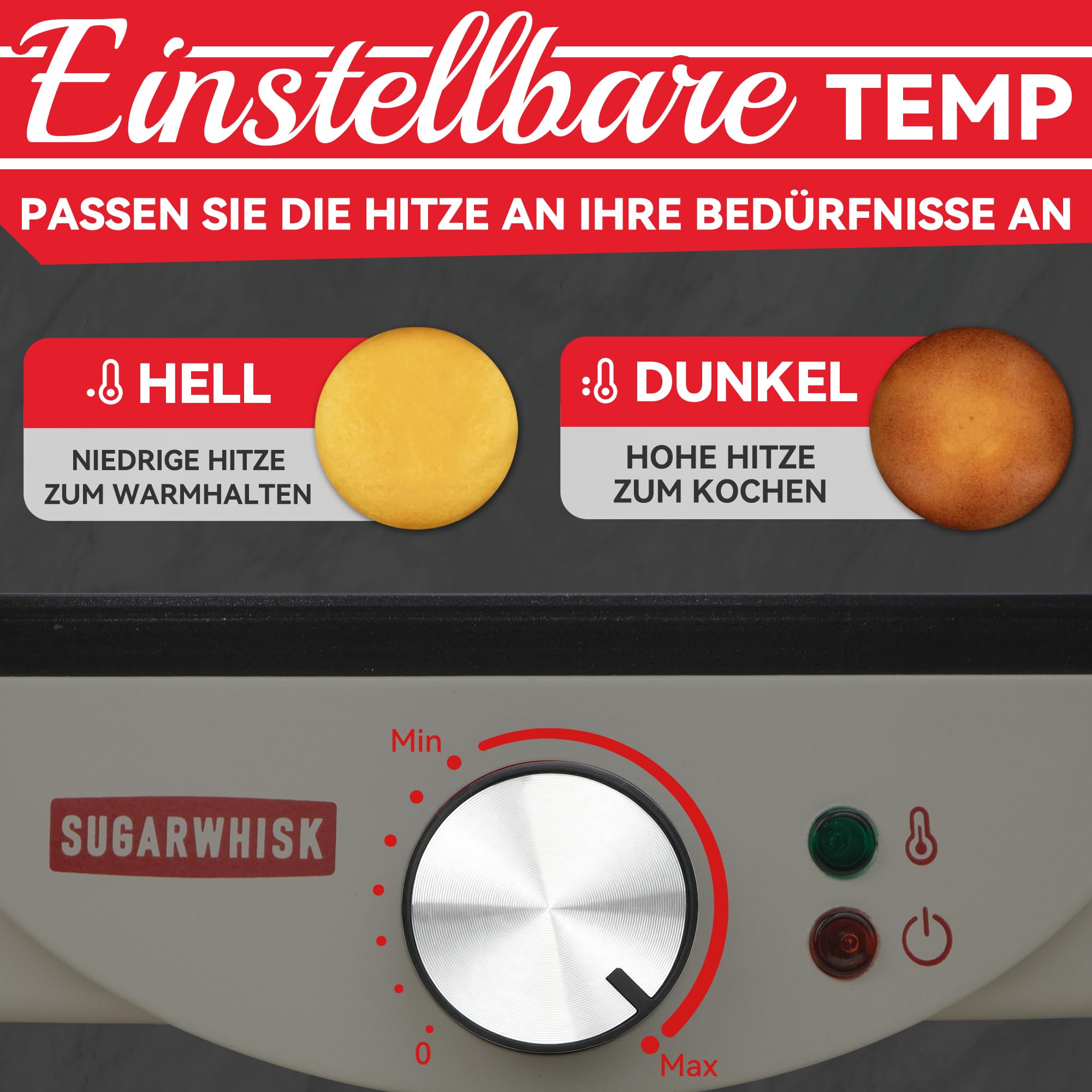 SugarWhisk 24-Fach Mini-Pfannkuchen-Maschine, Elektrische Aebleskiver- und Poffertjes-Herstellungspfanne, Dänische Pfannkuchen-Maschine, Cake-Pop-Hersteller, Holländische Pfannkuchen-Maschine, weiß