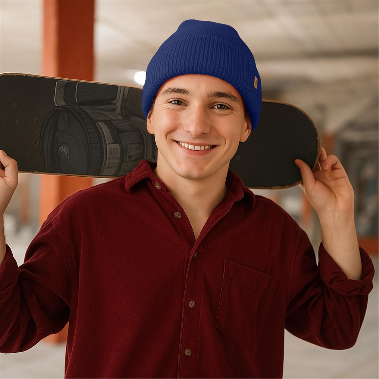 ATNKE Beanie for Men Women, Soft Warm Fleece Lined Winter Ski Beanies Hat Unisex Thick Stocking Knit Cuffed Skull Cap - Image 7