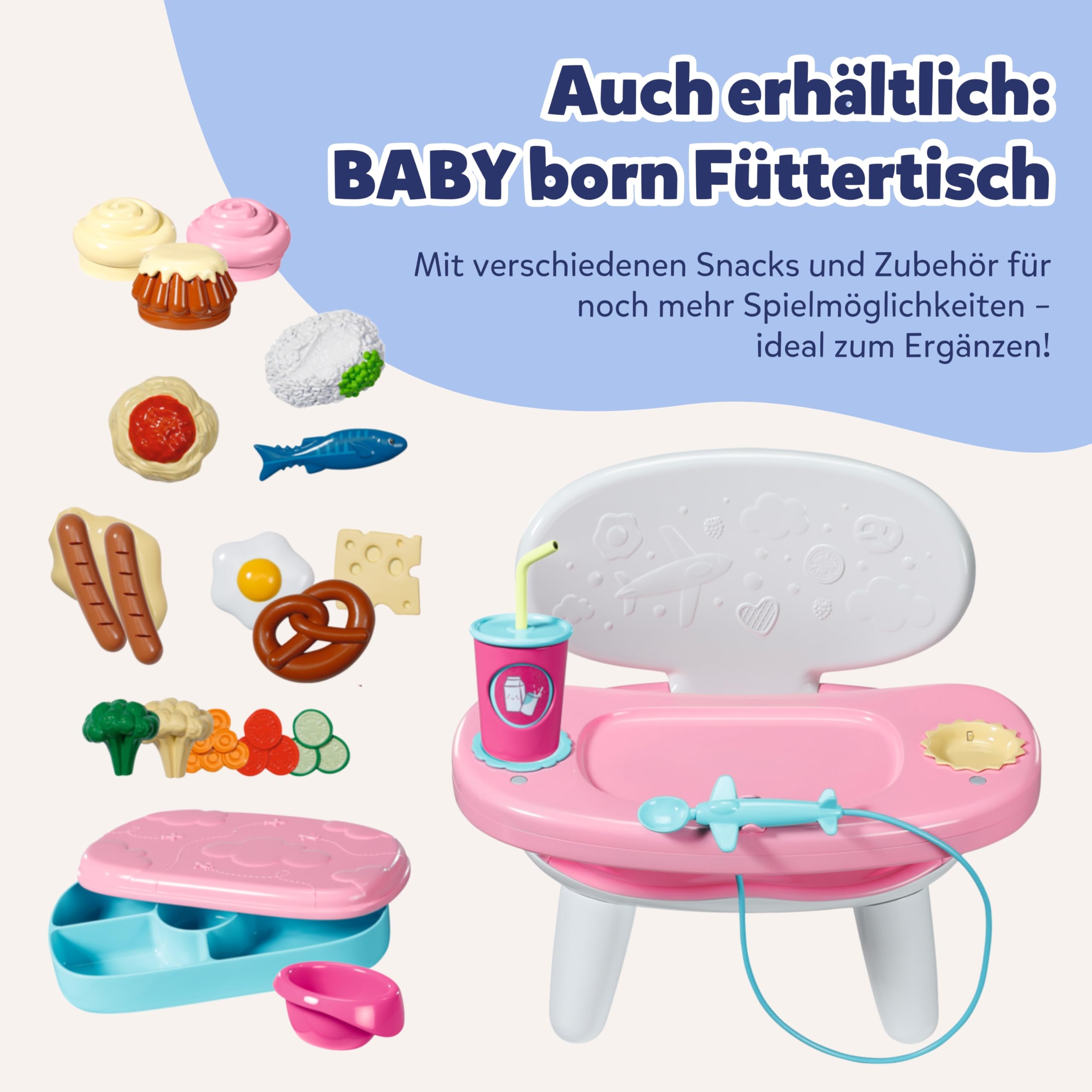 BABY Born Snack Shop - Essensstand für Puppen mit Soundeffekten - 25 Verschiedene Fastfood-Snacks - Hochwertiges Puppenzubehör- Geeignet für Kinder ab 3 Jahren