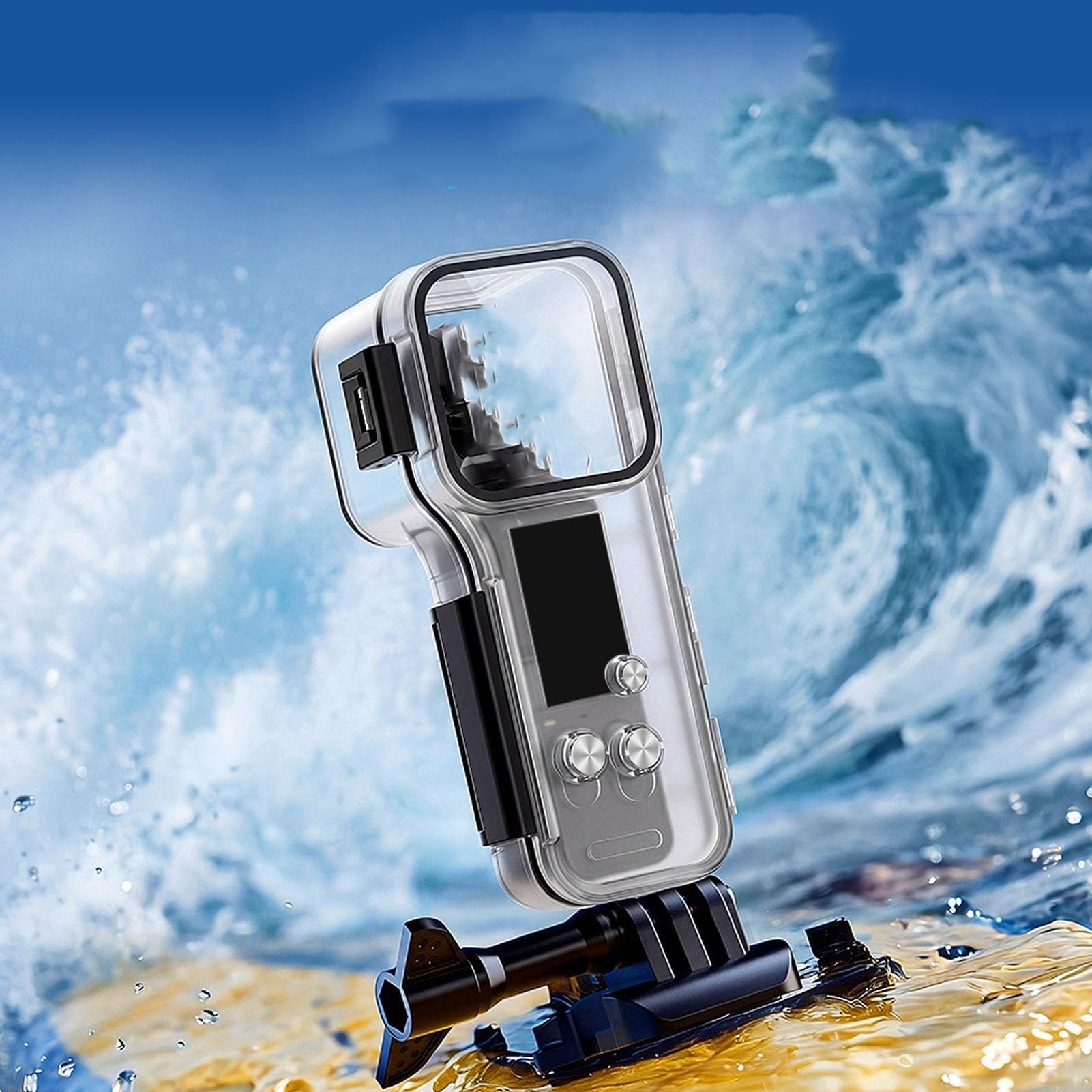 Jectse Custodia Impermeabile IPX8 per 4 Action Camera, Custodia Subacquea da 164 Piedi con Vetro Antiriflesso, per Snorkeling, Immersioni, Surf