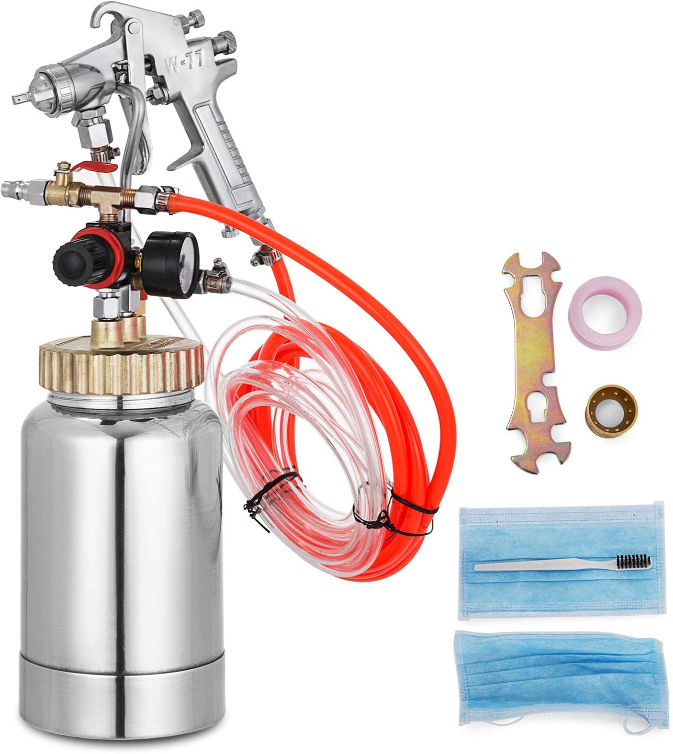 VEVOR Pressure Pot Tank 2L Pressure Pot Paint Sprayer 2 Quar Paint Pressure Pot 1.4mm Nozzle