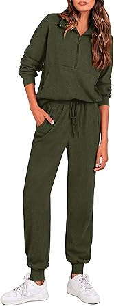 PRETTYGARDEN Women's Fall 2 Piece Lounge Sets Zip Up Sweatshirt Jogger Pants Sweat Track Suits Travel Outfit Winter Clothing