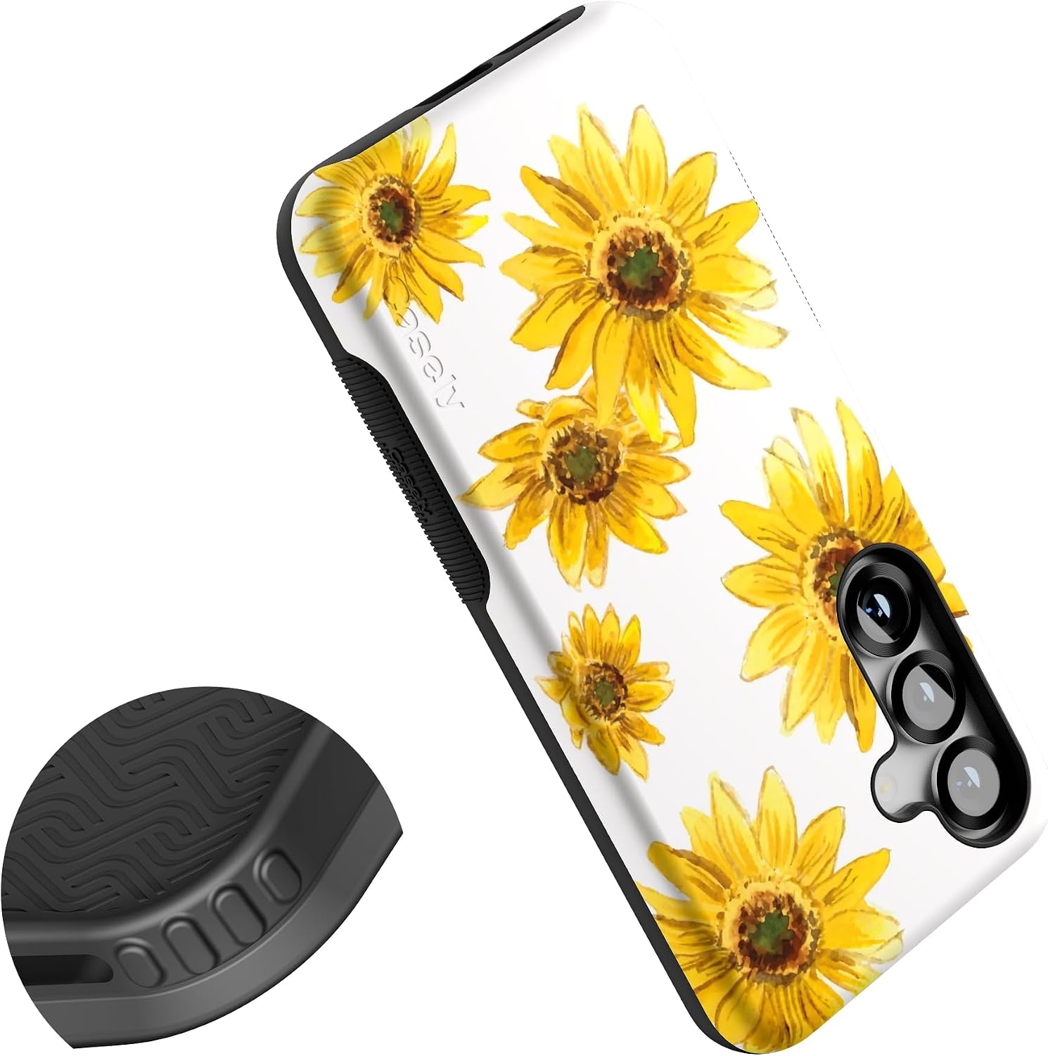 Casely Galaxy S25 Case | Golden Garden | Yellow Sunflower | Bold Protective Design | Compatible with MagSafe
