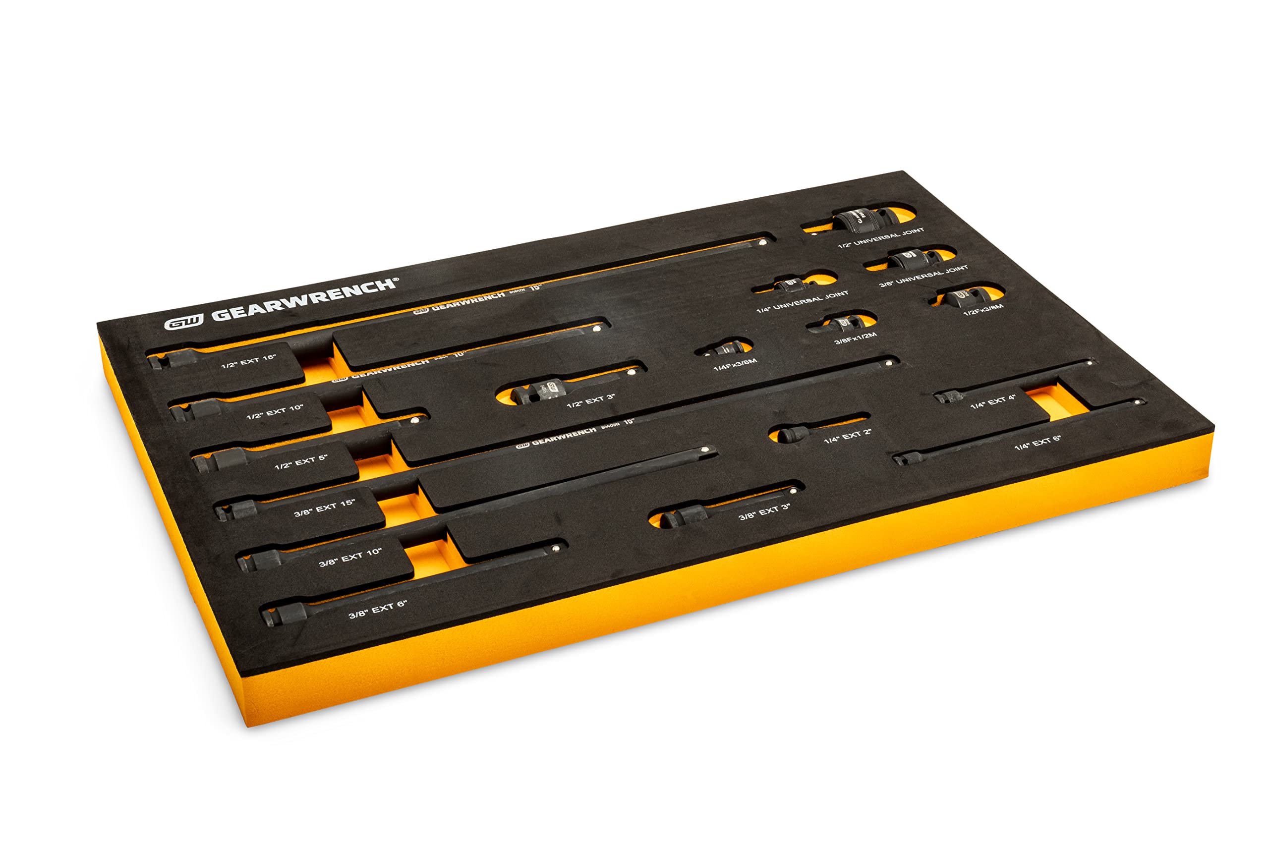 GEARWRENCH 17 pezzi 1/4", 3/8", 1/2" Impact Drive Tool Set di accessori con vassoio in schiuma EVA - 86524
