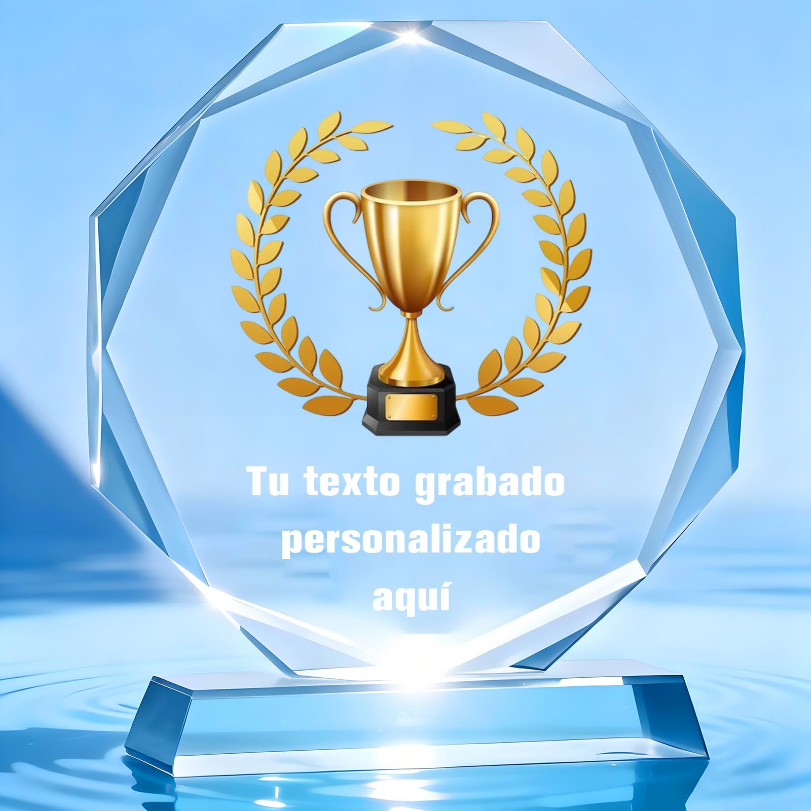WBW Trofeo de Cristal Personalizado con Logo y Foto Trofeo Personalizado Placa Conmemorativa Personalizada Grabada UV Premio de Cristal para Empresas Deportes y Reconocimiento — view 9