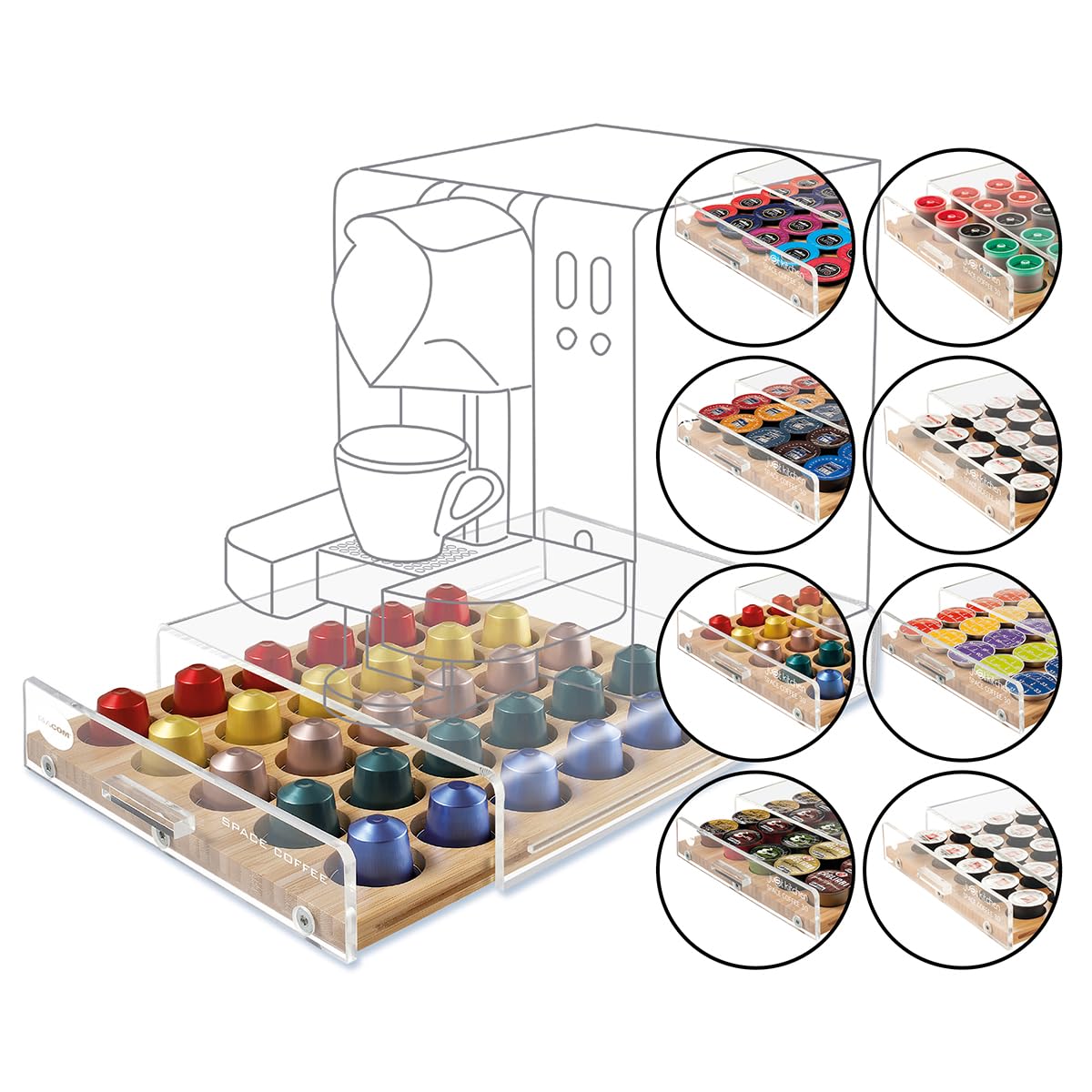 MACOM Just Kitchen 835 Space Coffe Universal Coffee Capsule Holder