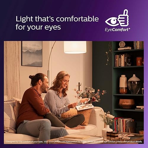 Miniatura 7 de Philips LED - Foco A15 regulable transparente sin parpadeo. Tecnología EyeComfort, 450lúmenes, blanco suave (2,700K), 5W40W, base E26, Certificado