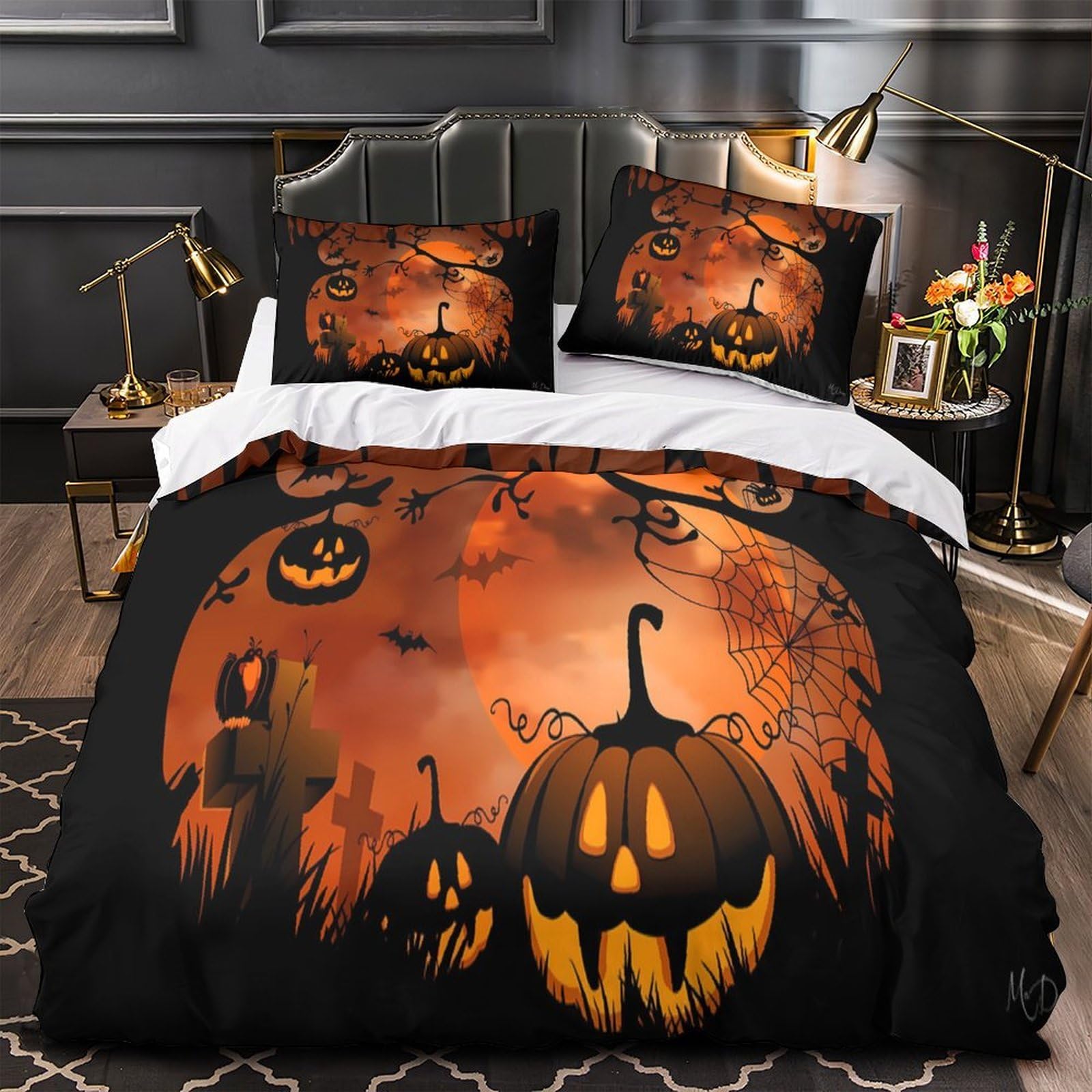 Parure de lit Halloween microfibre résistante effet 3D premium 140x200cm