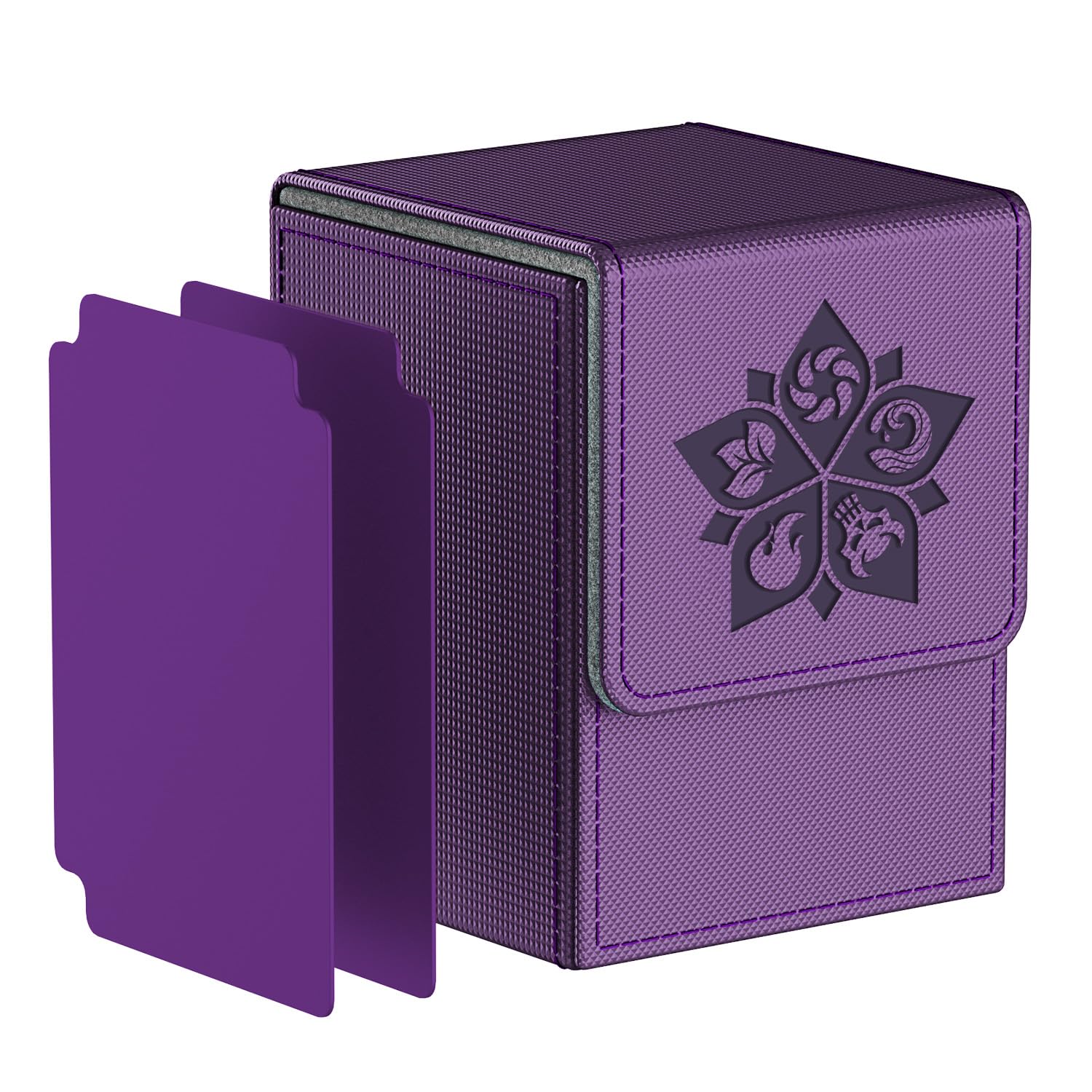 MIXPOET Deck Box Compatible avec MTG Cartes, Boîte de Rangement Peut Contenir Jusqu'à 110 TCG Cartes, 2 Intercalaires Carte par Deck Case - Pentagramme (Noir) | Votre wishlist sur