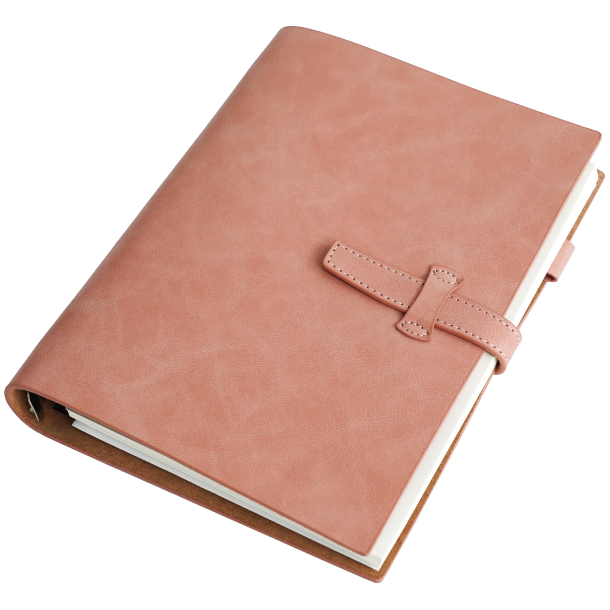 Quaderno ricaricabile in pelle, formato A5, a 6 anelli, riutilizzabile, in vera pelle, planner vintage, 120 pagine a righe e tasca, per scrittori, lavoro, studio, università e tutti i giorni, 17,5 x