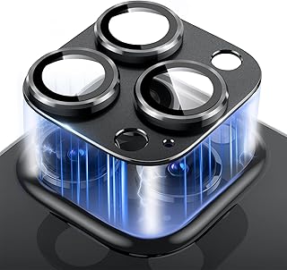 واقي حماية لعدسة الكاميرا متوافق مع موبايل آيفون 16 برو وآيفون 16 برو ماكس، واقي عدسة الكاميرا من خليط الألومنيوم والزجاج المقوى بدرجة صلابة 9 لموبايل آيفون 16 برو وآيفون 16 برو ماكس من ميروي