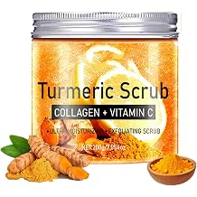 Face & Body Turmeric Scrub with Deep Cleansing,Turmerics and Vitamin C Brightening Body Scrub,TurmericVitamin C Body Scrubs, TurmericScrub 200g,Moisturizing Exfoliator for Dry Skin 1pcs