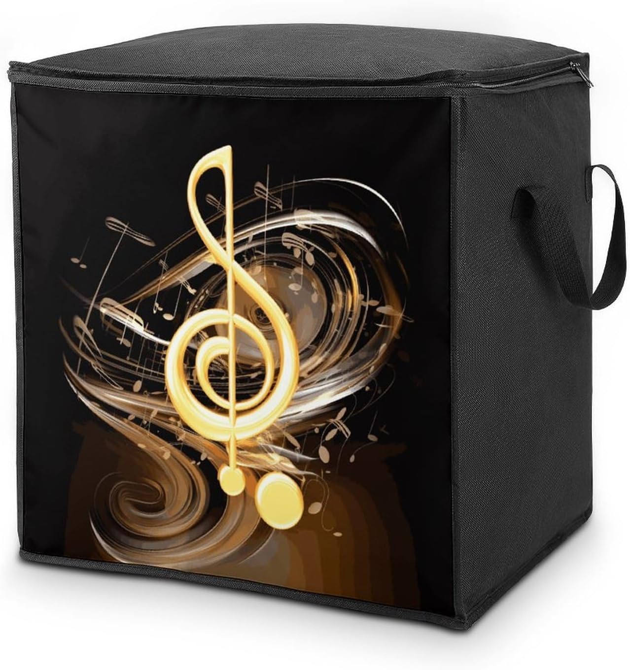 Music Note Storage Bags Moving Bags Storage Bins | Comforter Storage Bag Reinforced Handles & Zippers Foldable Closet Organizers and Storage for Blanket Pillow Clothes