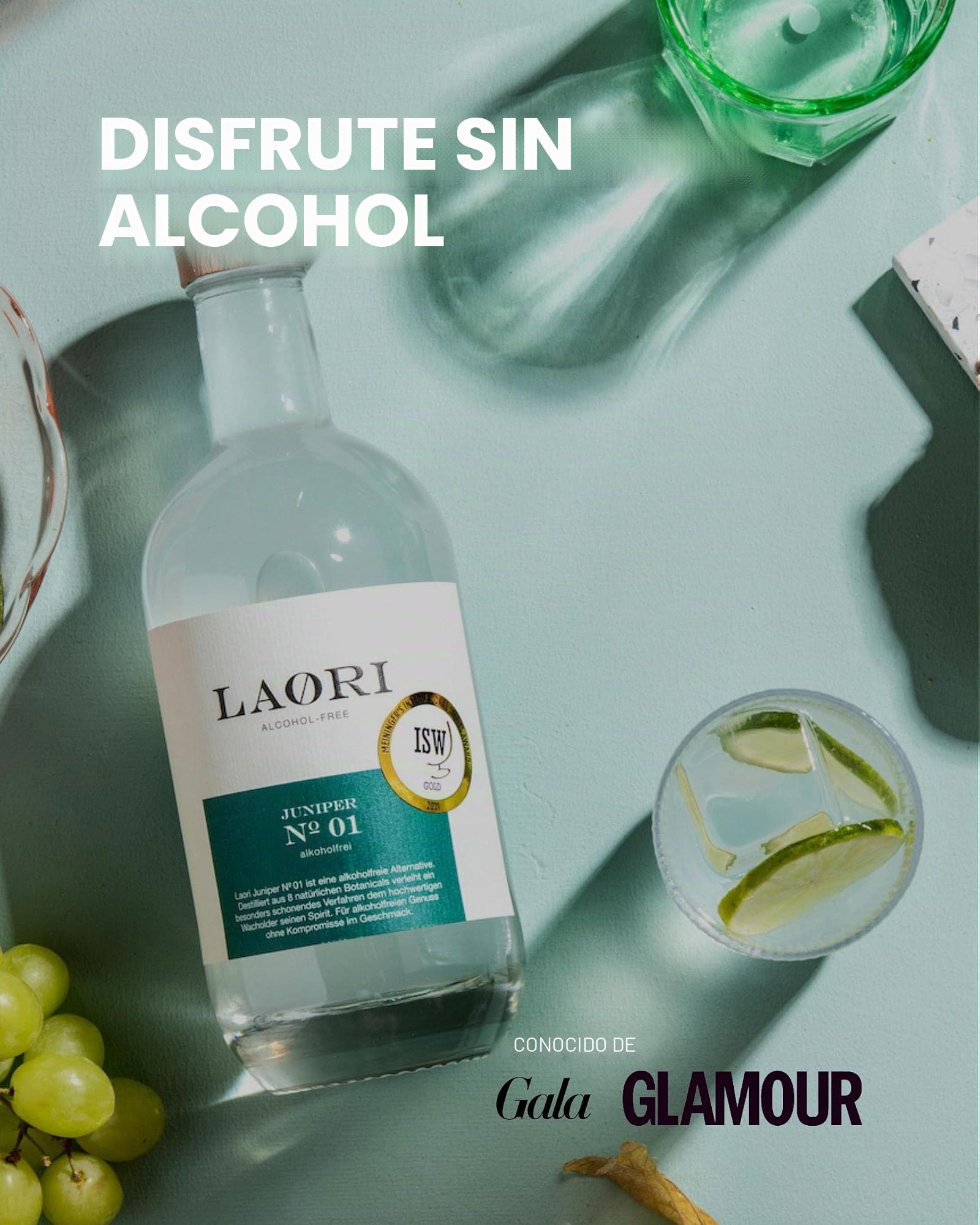 Laori Juniper No 01 & Spice No 02 | Alternativas sin alcohol a la ginebra y el ron | Perfecto para cócteles sin alcohol | Los mejores botánicos | Vegano, sin azúcar y sin sabores artificiales | 2 x