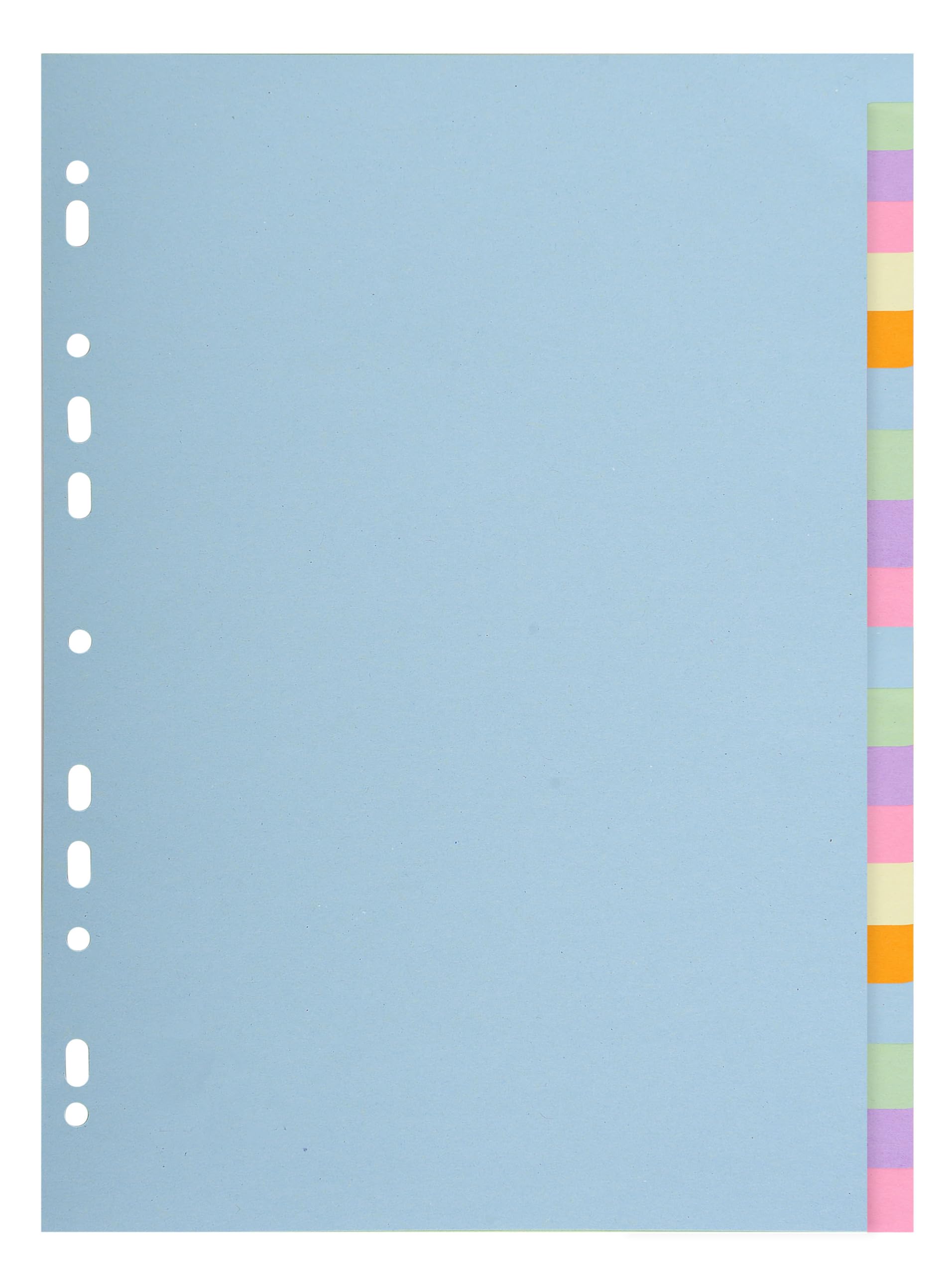 Exacompta - Ref 2620E - 20 Index Index Indexes 170gsm Pastel Card Forever with 20 Neutral Index Tabs - A4 Size - 22.5 x 29.7 cm - Assorted Pastel Colours
