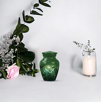 PYOR Dove Urn - 3 Inch Urn - Set of 4 Urns for Human Ashes, Green Urn for Human Ashesashes Keepsake, Urn for Ashes Adult Male|Female, Urns for Cremation Ashes Mother|Father, Memorial Urn