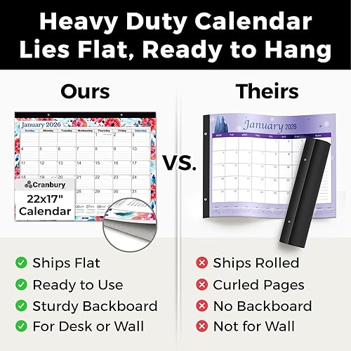 Miniatura 4 de CRANBURY Calendario de escritorio grande de 22 x 17 pulgadas 2026, utiliza de enero a diciembre de 2026 como calendario de escritorio grande o