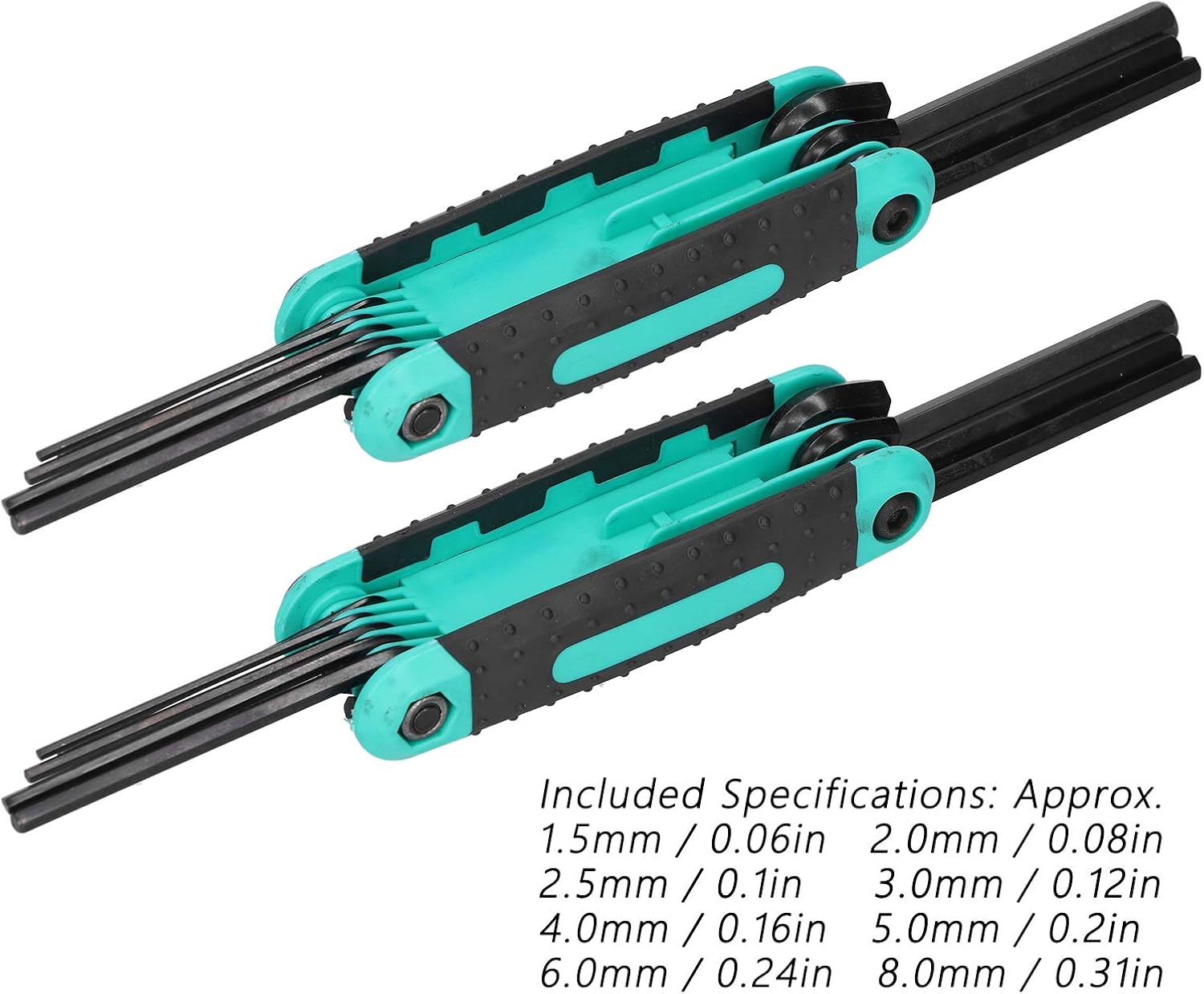 8 in 1 Folding Hex Wrench, 2Pcs Folding Wrench Set for Tighten Remove Screws Multifunction Hand, Hex Keys
