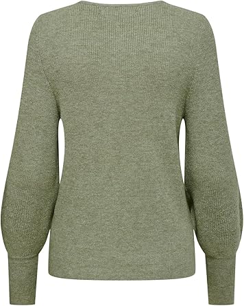 ONLY Onlatia L/S V-neck cuff pullover Knt Noos ladies pullover, Mineral Red/Detail: w. Melange