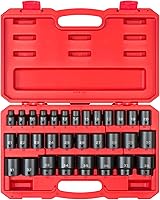 Vista 10 de TEKTON Juego de llaves de impacto de 6 puntos de profundidad de 1/2 pulgada con funda, 23 piezas (0.394-1.260 in) SID92330