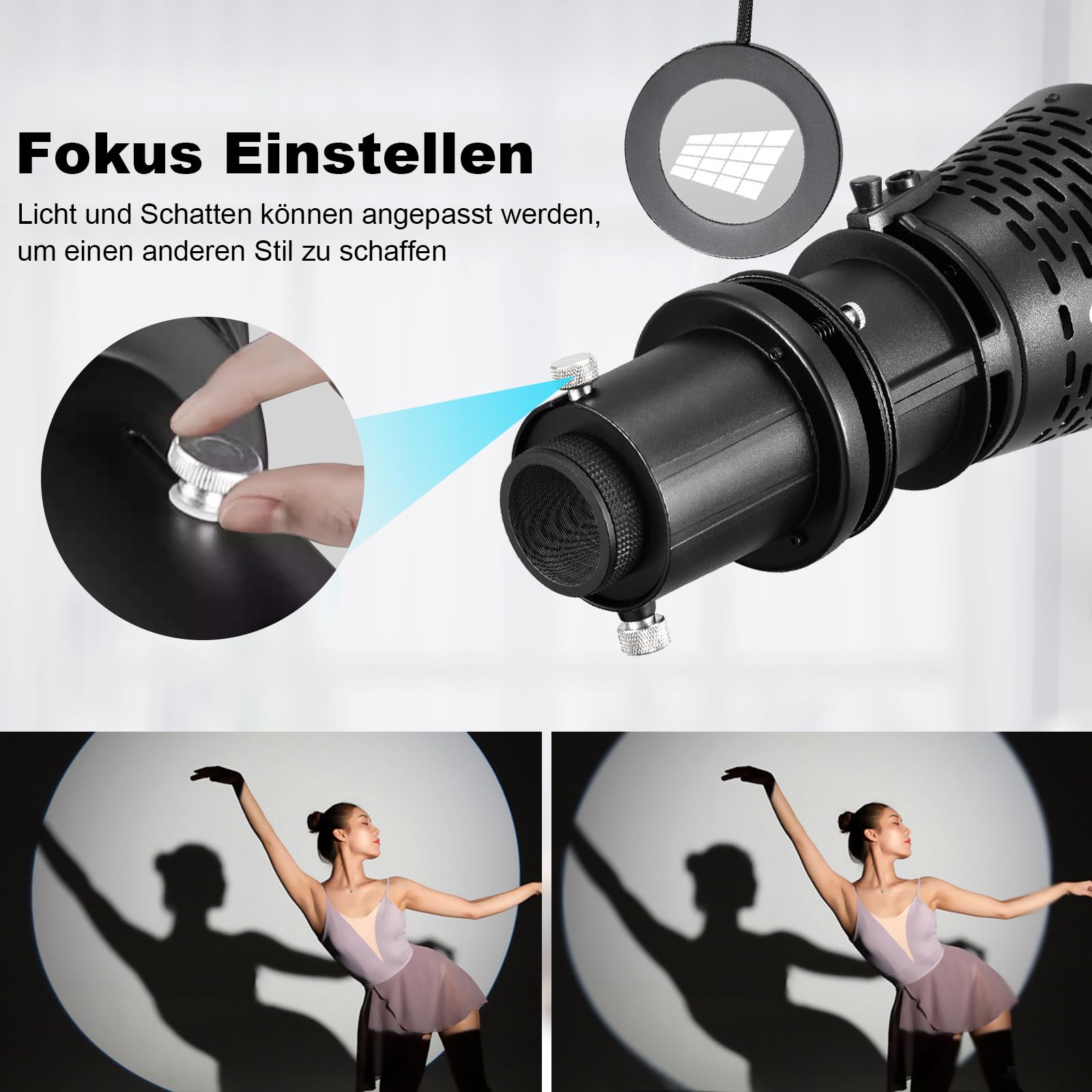 Godox Kit óptico Snoot Bowens con snoots p, 06, 05, 07, 11t y 11c para todos los montajes LED de luz video
