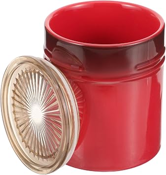 Mikinona Ceramic Canister 3.94 Inch Airtight Sealed Jar for Kitchen Storage Coffee Tea Sugar Container Countertop Use