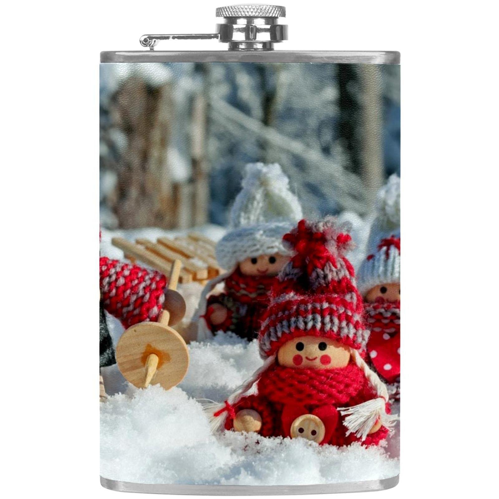 Flasque pour liqueur avec entonnoir et bouteille de vin pour fête de Noël et bar de camping