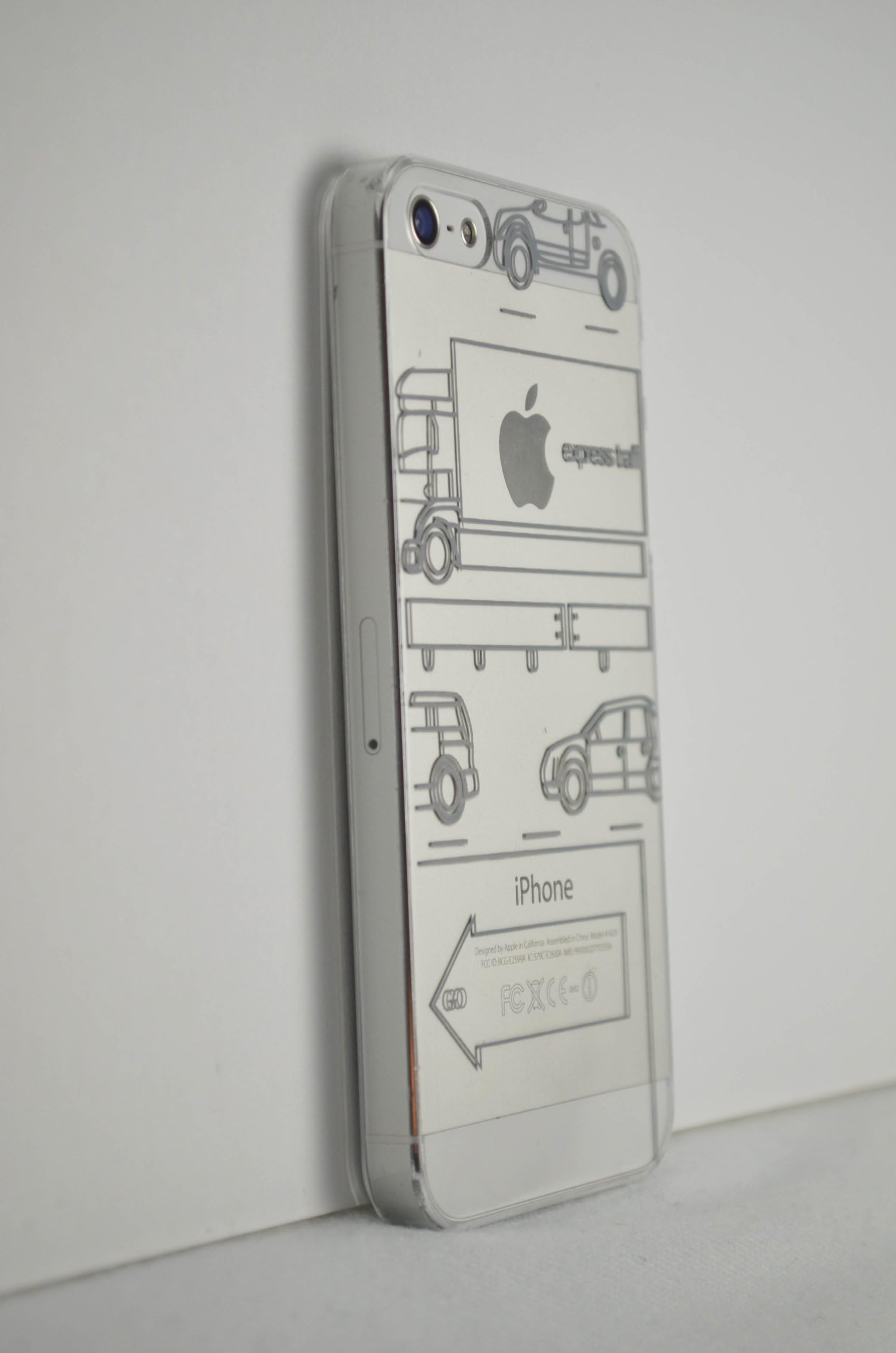 Ultra-slim Clear Artwork Case for Iphone 5 and 5S (Clear-automotive) Retail Packaging