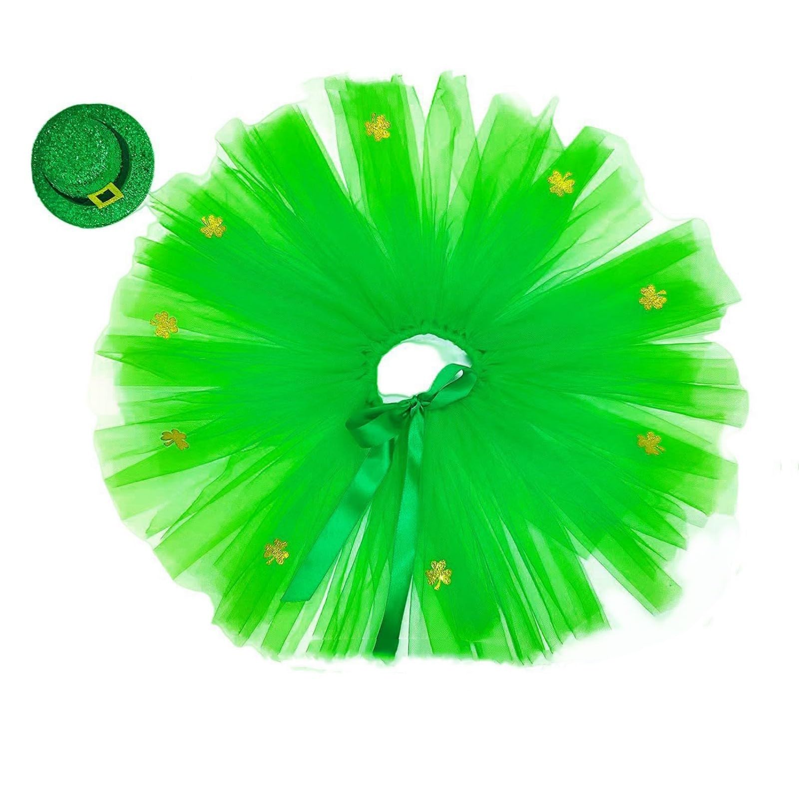 Jazuaiao Irish Geese Wear Green Sheer Dress Including Matching Hat Seasonal Holiday Outfit Patrick ' s Day Dress Patrick ' s Day
