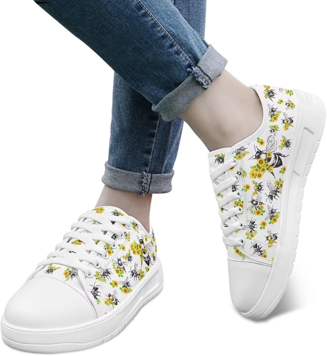 Women's Lightweight Canvas Slip on Shoes Tennis Walking Shoe Casual Retro Loafers SizeUS 6-13.5