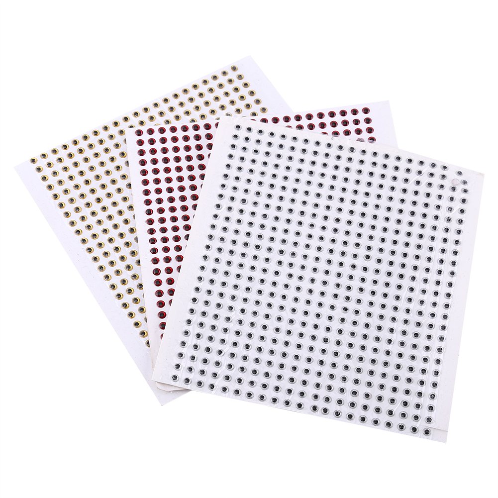 Alomejor 500PCS 3D epossidico occhi da pesca per esche Lure fai da te 3 MM4 MM5MM Lifelike Fish Eye occhi artificiale pesce esca Eye