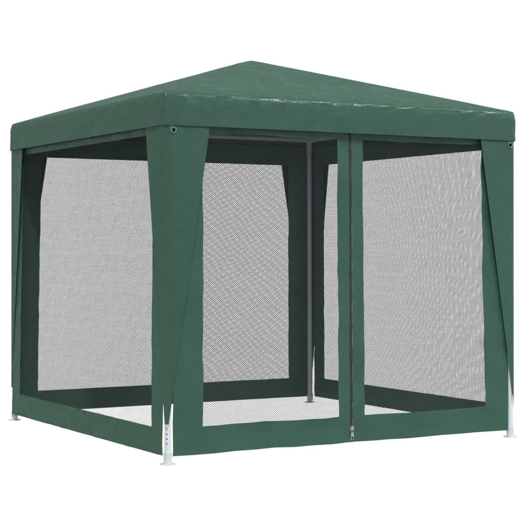 Namiot HDPE 250 x 250 x 245 cm, zielony, z 4 ściankami bocznymi z siatki
