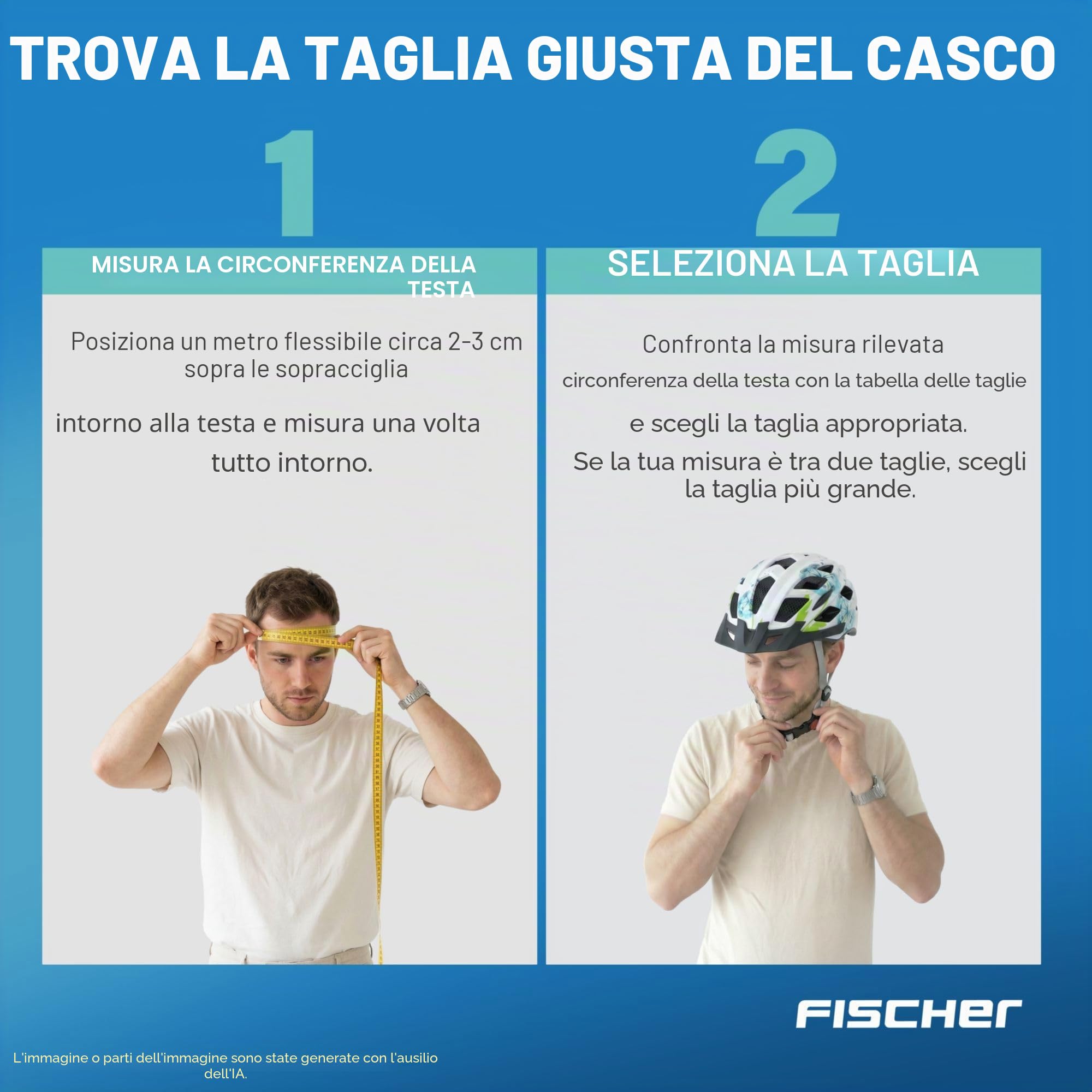 FISCHER adulti Urban Flowers Casco da bici, Blu/Bianco/Verde, S/M