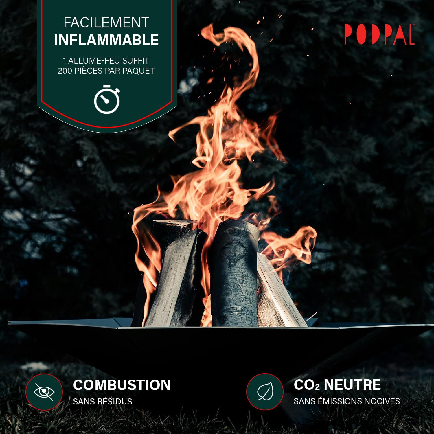 Allume-feu Naturels Laine de Bois Cire 200 Pièces Barbecue Cheminée Poêle à Bois