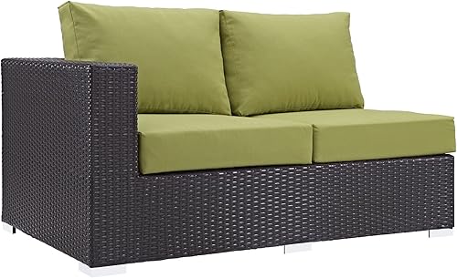 Miniatura 4 de Modway EEI-1911-EXP-ORA Convene - Muebles otomanos cuadrados de tela para patio, muebles de exterior, color naranja espresso