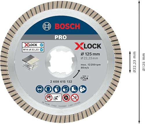 Bosch Professional 2608615132 Diamond Cutting Disc Best (for Ceramic, X-LOCK, Extraclean Turbo, Diameter 125 mm, Bore Diameter: 22.23 mm) - 3