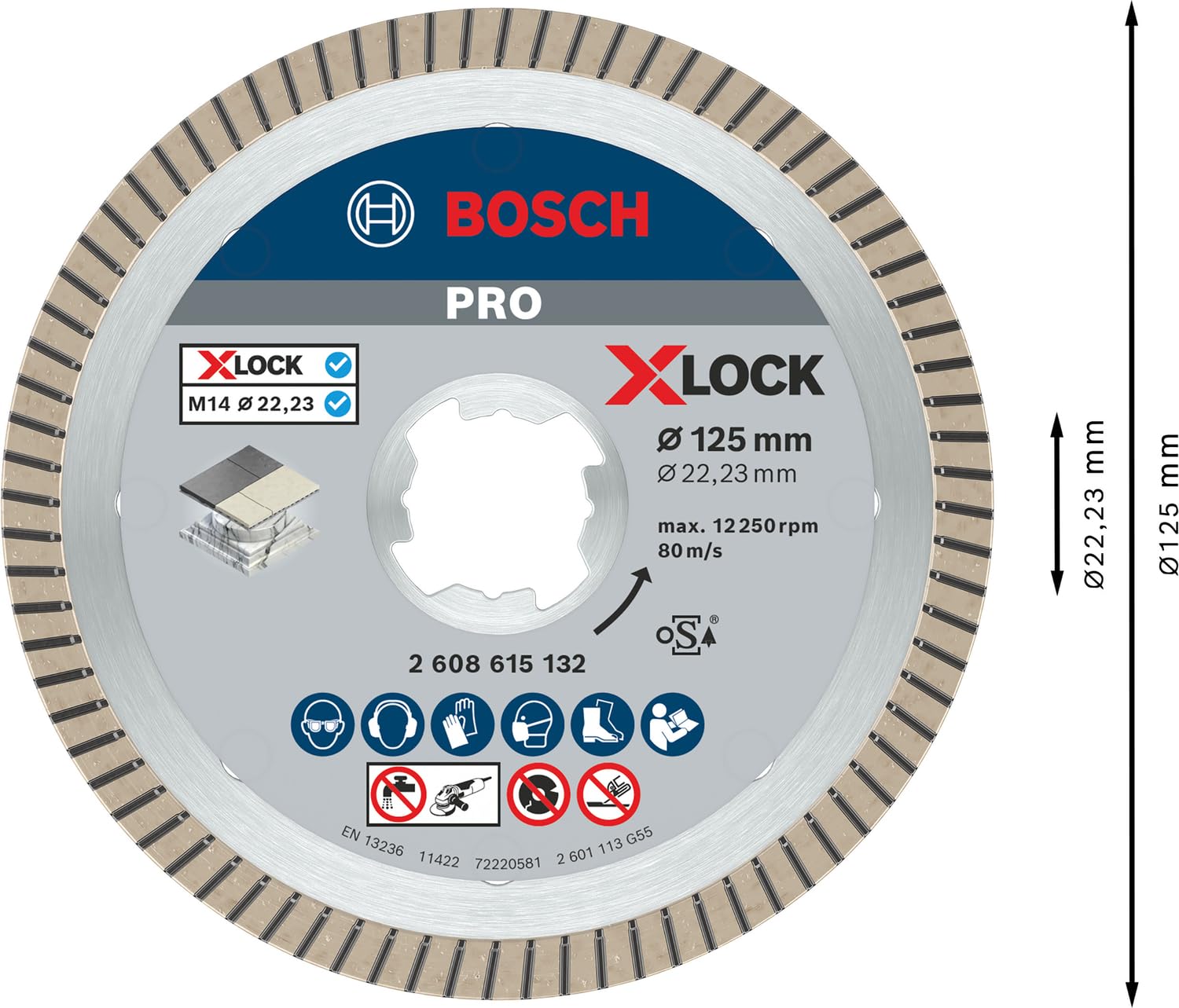 Bosch Professional 1x Diamond Cutting Disc Best (for Ceramic, X
