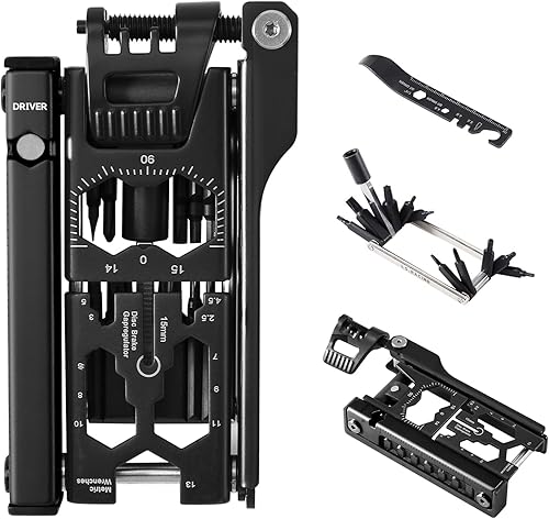 Multiherramienta para bicicleta, kit de herramientas de reparación de bicicletas 38 en 1, multiherramienta de bicicleta con palancas de cadena,