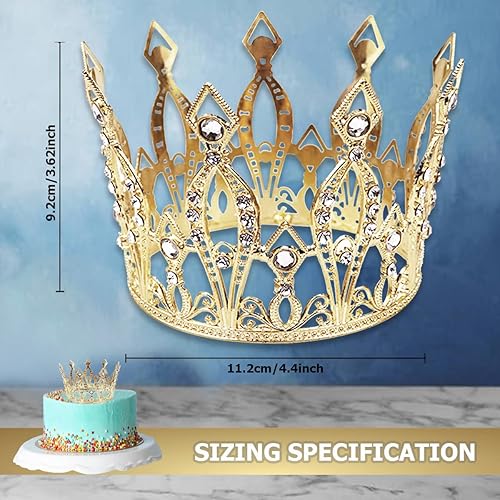 Miniatura 9 de DOERDO - Corona para pastel de diamantes de imitación hecha a mano con diamantes de imitación, decoración de pastel para boda, cumpleaños, temática