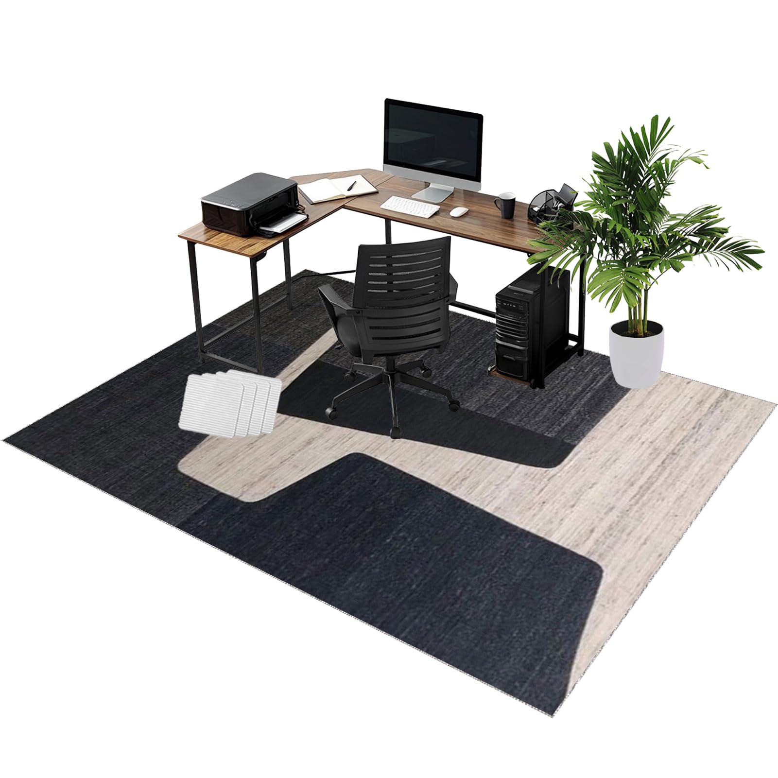 Rolling Chair Mats, Office Chair Mat for Carpet and Wooden Floors 70 x 100 cm Non-slip Gaming Floor Protector, Washable Desk Carpet Protector Rug for Home Office, Non Slip Floor Protection Mat