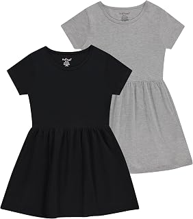 Pink Angel Girls' 2-Pack Short Sleeve Cotton Dresses - Superior Comfort, Breathable, Durable, and Easy Maintenance