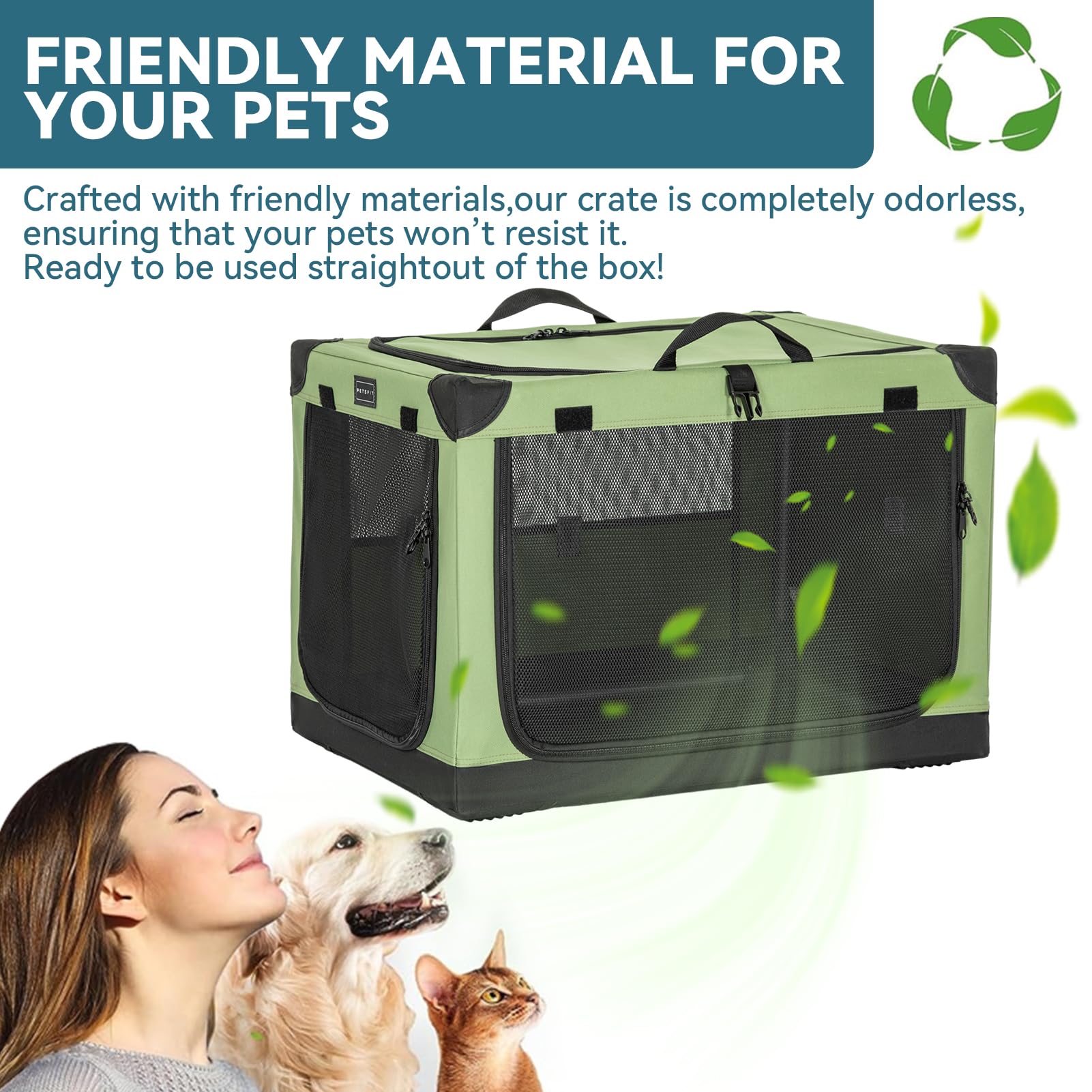 Picture of Snapklik.com : 24 Inch Soft Sided Dog Crate, Adjustable Fabric Cover By ...
