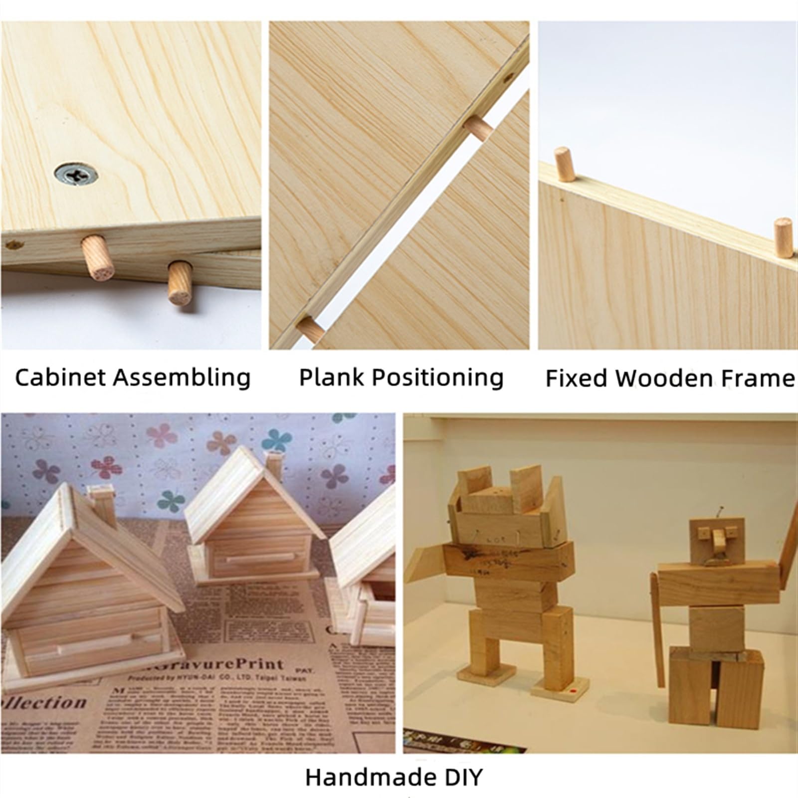 Clavijas de madera, Pasadores de madera M6 M8 M10 M12 x 20-80 mm Paquete 20-100 piezas(M8x30mm 50pcs)
