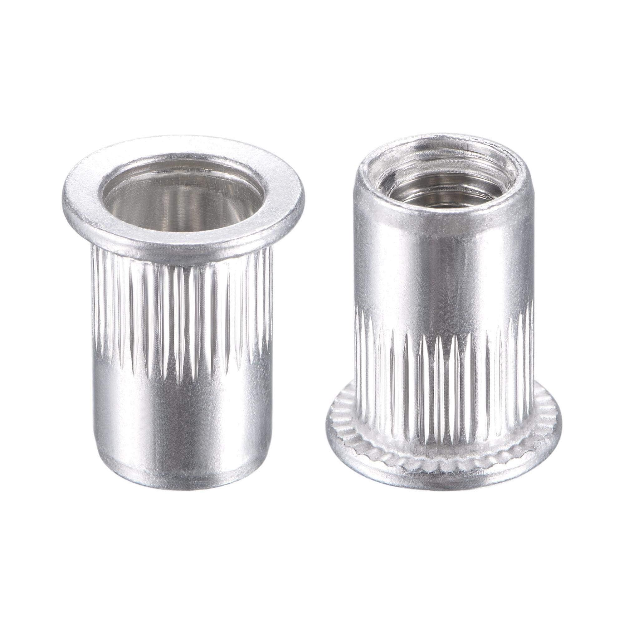 TA-VIGOR M8 Rivet Nuts Aluminium Alloy Flat Head Knurled Rivnut 25pc