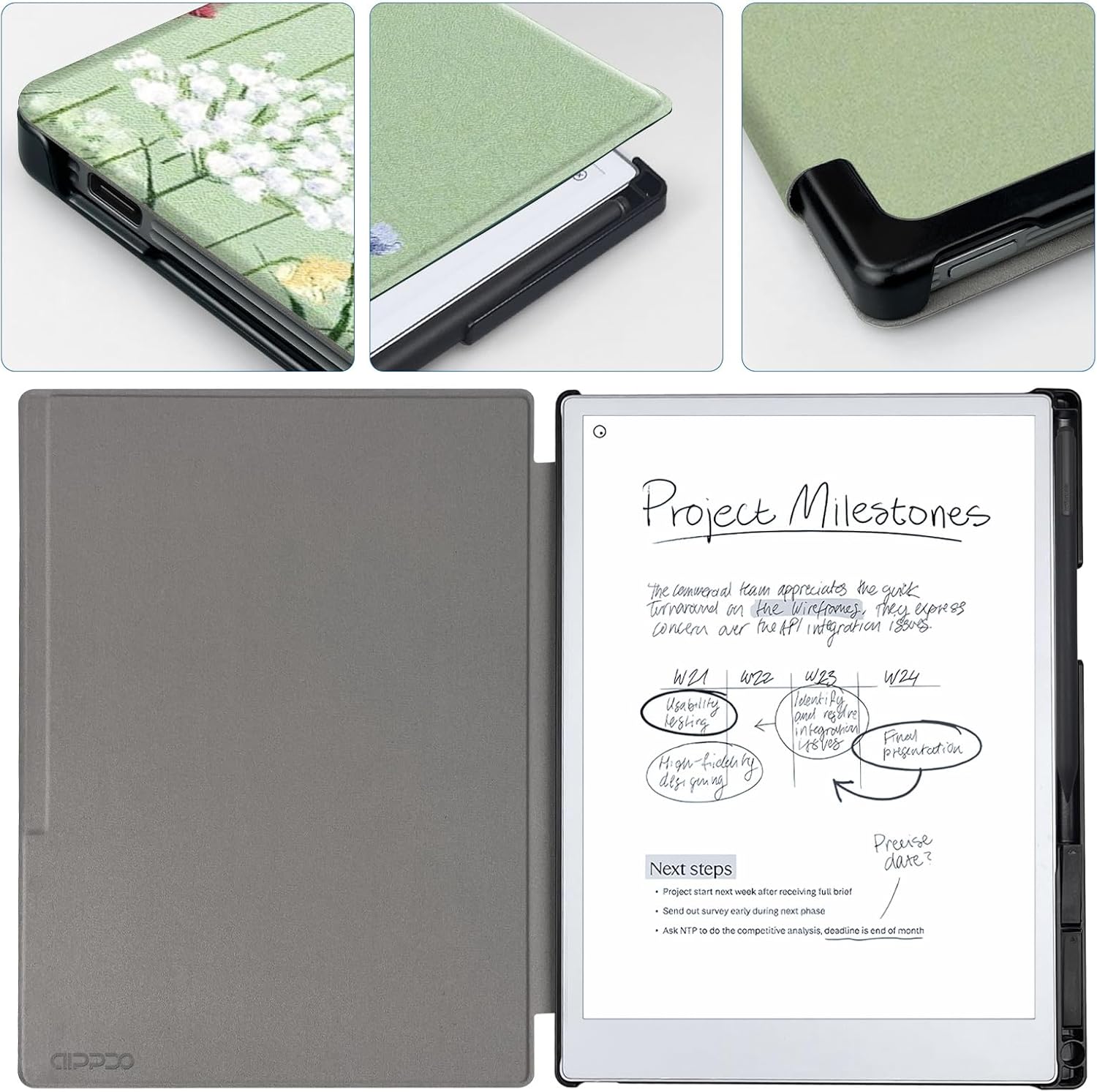 Case for Remarkable Paper Pro Tablet 11.8" (Released in 2024), Hard Back Shell Protective Book Folio Cover with Built-in Pen Holder, with Auto Sleep/Wake Function. image 2