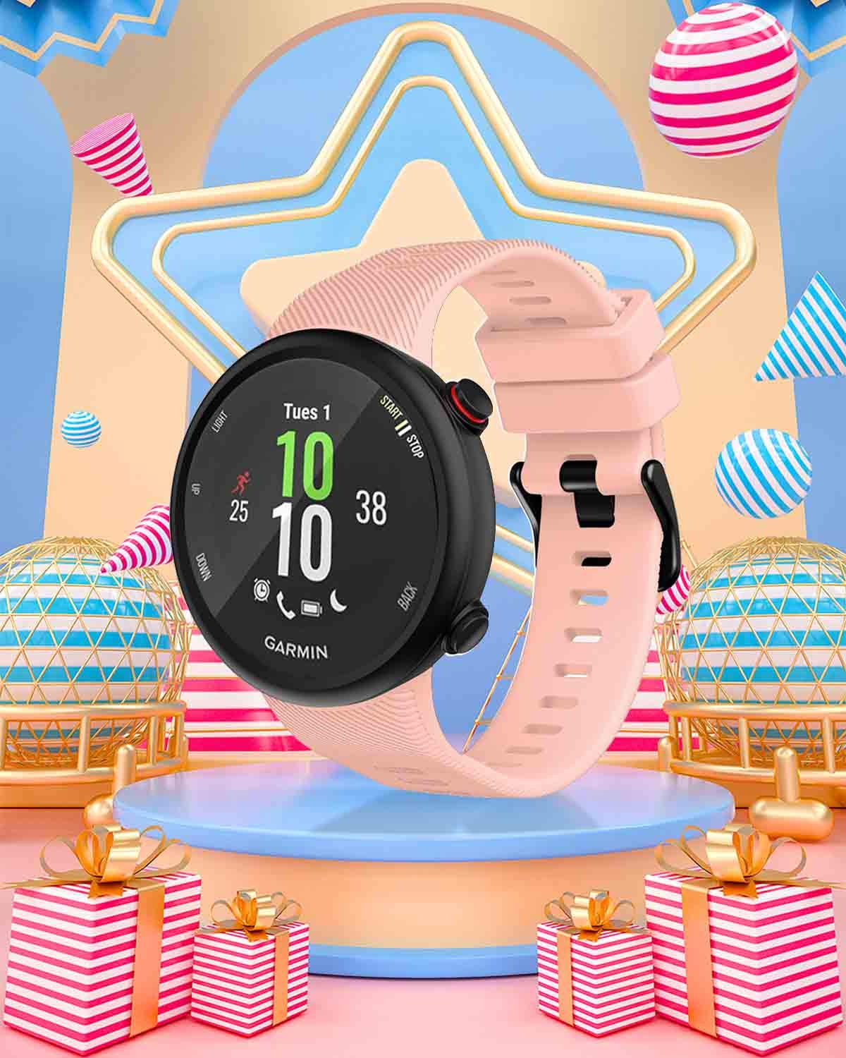 Cinturino di Ricambio Compatibile con Garmin Forerunner 45s, in Silicone, per Forerunner 45s