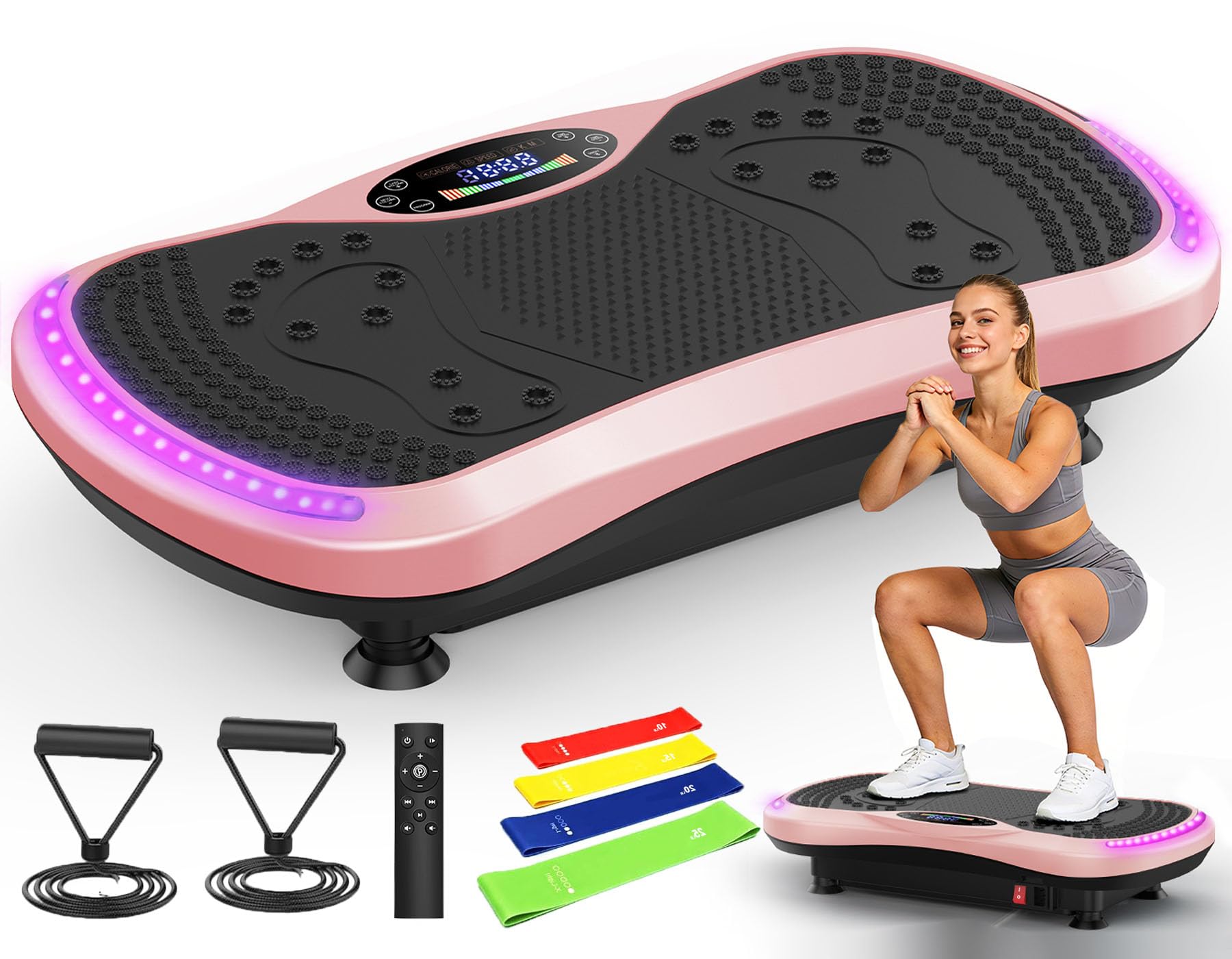 Photo 1 of ****FOR PARTS ONLY/ NON-FUNCTIOAL*** Vibration Plate Exercise Machine for Lymphatic Drainage,400lbs Capacity Vibrating Plate for Weight Loss,200-Levels Vibration Platform for Circulation,Body Shaker for Full Body Workout (Pink)