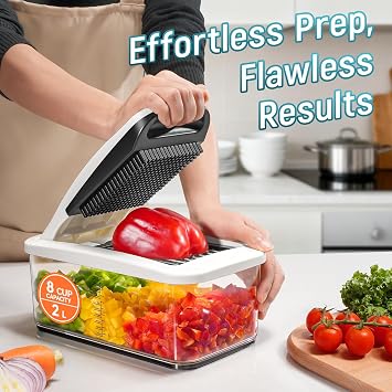 Sopito Vegetable Chopper, 6-in-1 Mandoline Vegetable Slicer for Food Prep