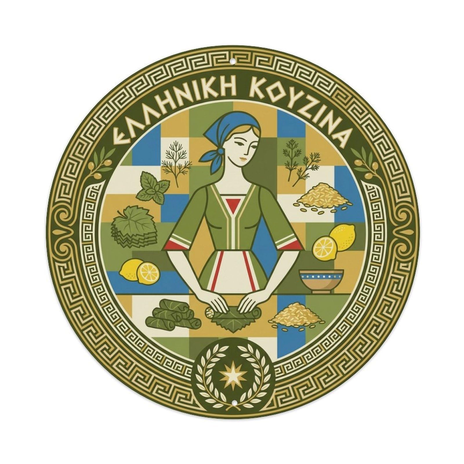 Greek Cuisine Dolmades Culinary Travel Food Metal Tin Sign