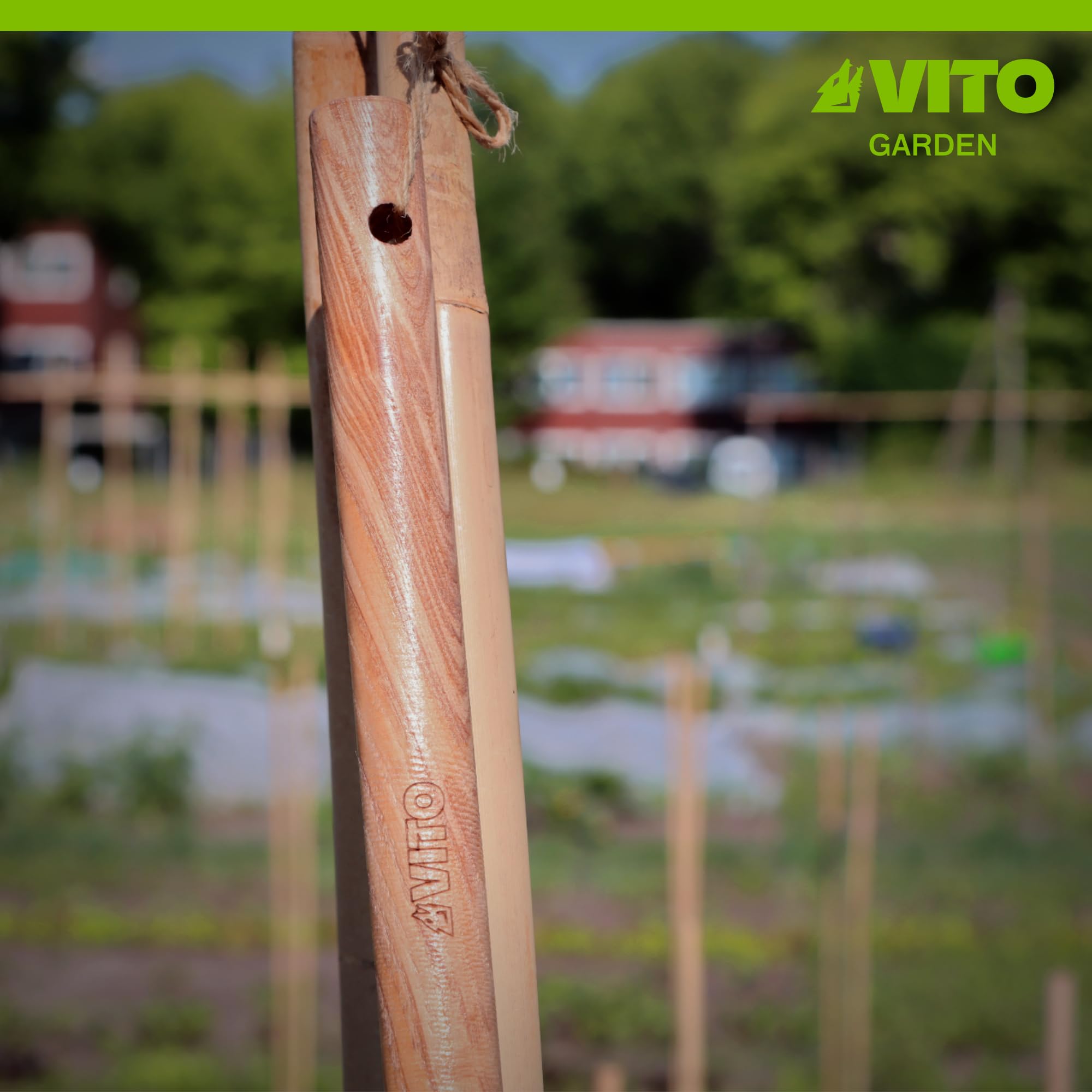 VITO - Serfouette Fourche 3 Dents et Panne Outil de Jardin Manche Bois INOX et Fer forgé à la Main Haute qualité